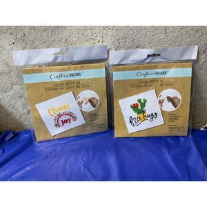 New CraftersSquare Cross Stitch Joy Rainbow & Free Hugs Cactus DIY Craft Set‎